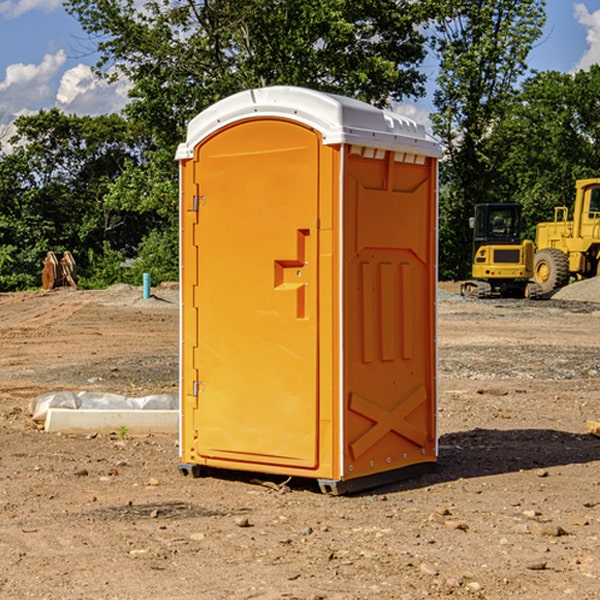 how often are the porta potties cleaned and serviced during a rental period in Brookhaven